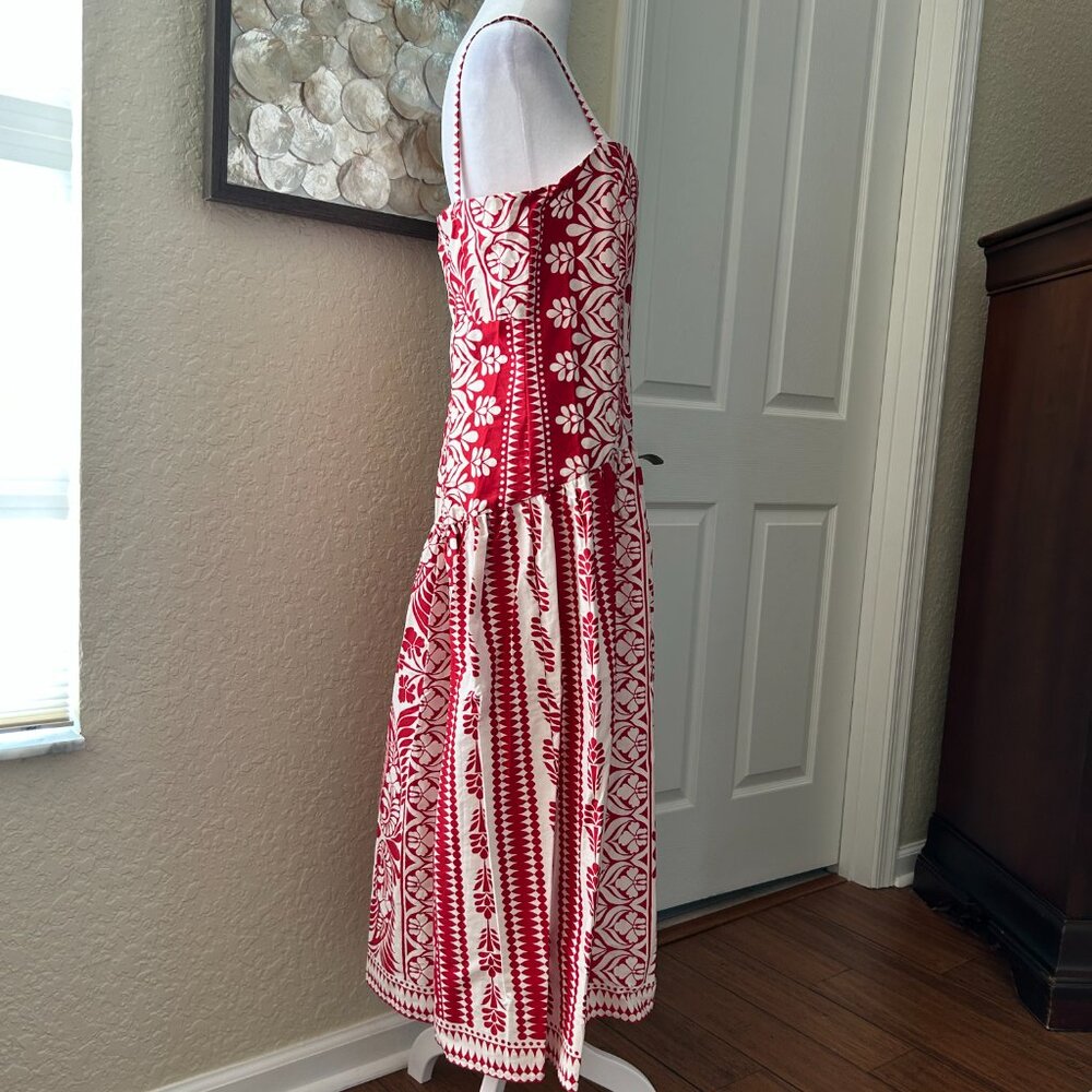 Francesca's Red & White Midi Dress - Picture 6 of 7